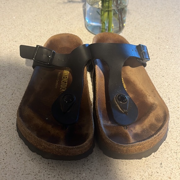 Birkenstock Sz 35 Gizeh Birko-Flor Sandals - Women's  (fits 5.5-6) Black - Picture 6 of 16